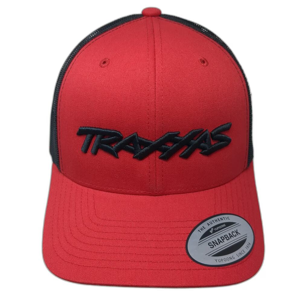 Traxxas Trucker Hat Red One Size Mesh Back Snapback 3D Embroidered Logo Yupoong